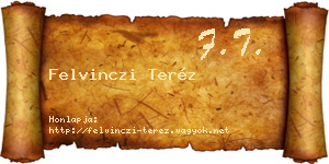 Felvinczi Teréz névjegykártya